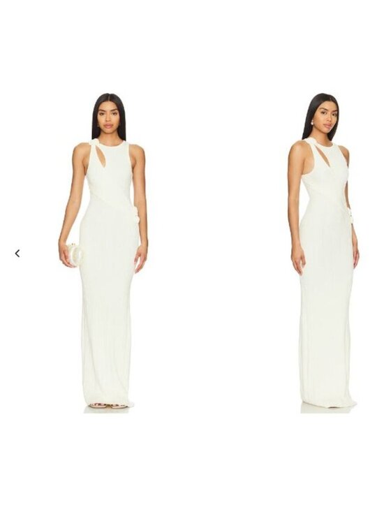 Lovers + Friends Dresses & Skirts - Lovers and Friends Ceres Maxi Dress Cream SZ XS Luxury Formal Prom Knit dress